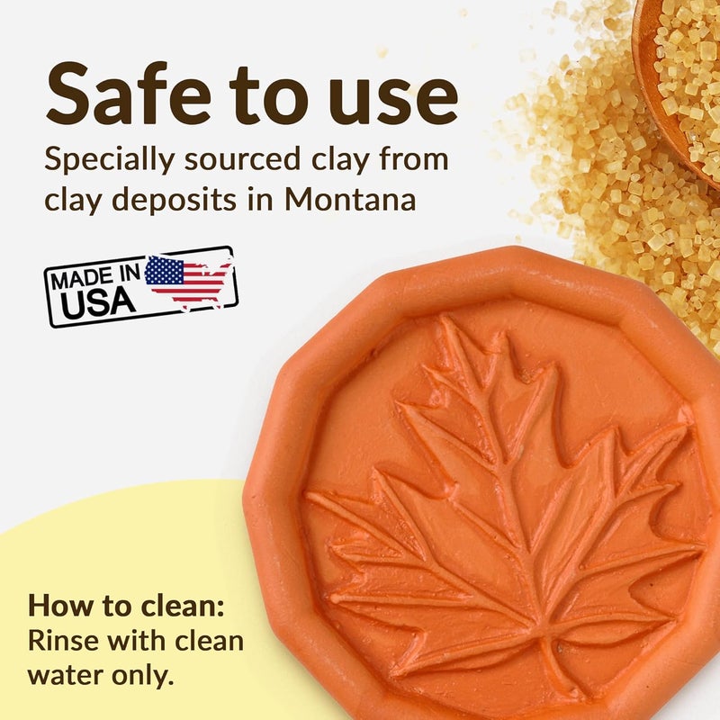 JBK Pottery Maple Leaf Terra Cotta Brown Sugar Saver - Image 5